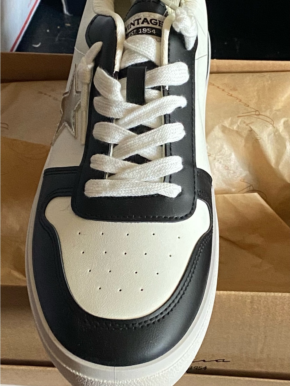 Vintage Havana Black and White Low-Top Women's Sneaker